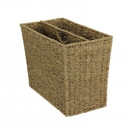 HOUSEHOLD ESSENTIALS Household Essential ML-5642 Woven Seagrass Side-by-Side Magazine Rack ML-5642